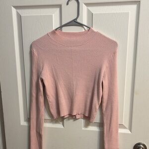 Brandy Melville Light Pink Ribbed Knit Top